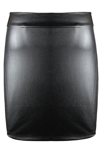 Atomic Black Faux Leather Open Hip Mini Skirt