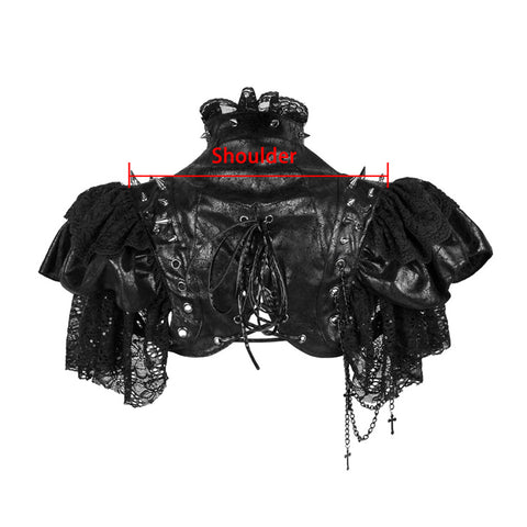 Atomic Black Goth PU Leather Corset Shrug