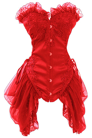 Red Vintage Inspired Bustier Corset