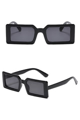 Atomic Black Retro Rectangle Sunglasses