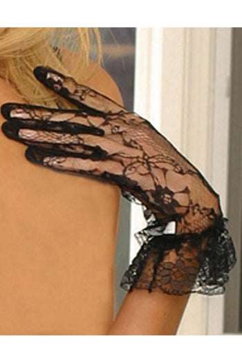 Black Lace Wrist Gloves