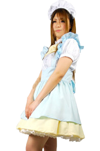 Blue and Yellow Lolita Maid Costume