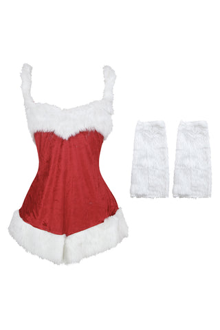 Atomic Red and White Christmas Hooded Dress