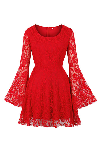 Red Gothic Flared Dress