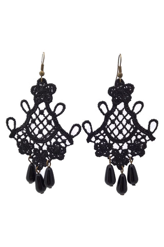 Atomic Floral Lace and Beads Earrings