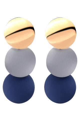 Tricolor Round Earrings