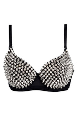 Silver Spiked Bra Top