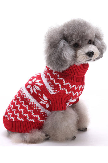 Red Snowflake Dog Sweater