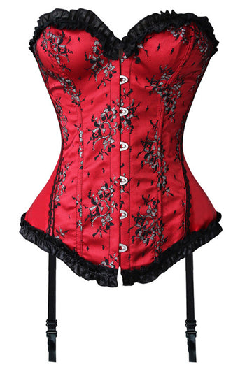 Red Floral Burlesque Corset