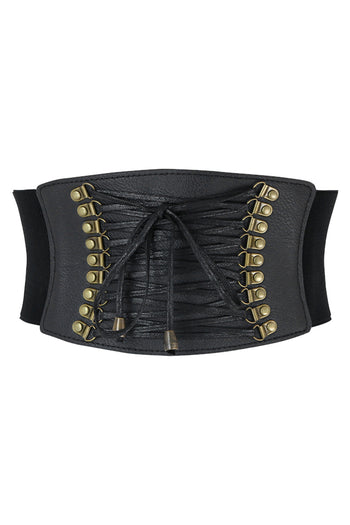 Leather Lace Up Cinched Corset Belt