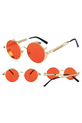 Atomic Red and Gold Industrial Steam Round Sunglasses