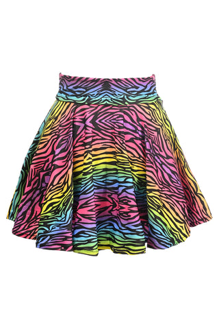 Premium Rainbow Animal Print Stretch Lycra Skirt