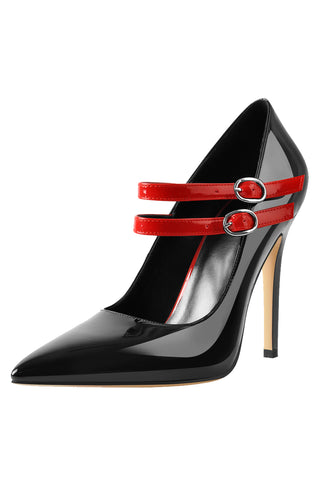 Red and Black Classic Pointed Pumps