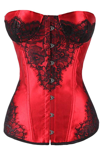 Classic Red Lace Overlay Corset 