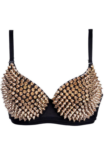 Gold Spiked Bra Top