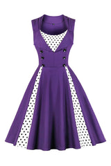 Purple Polka Dot Rockabilly Dress