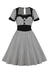Vintage Checkered Swing Dress
