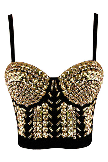 Square and Round Rivets Bustier Top