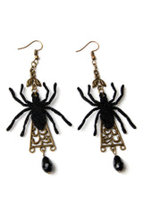 Atomic Gothic Spider Pendant Earrings