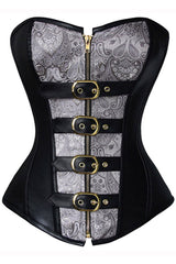 Black Paisely Steam Overbust Corset