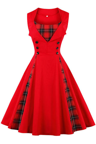 Red Tartan Plaid Cocktail Dress