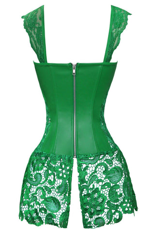 Green Seduction PVC and Lace Bustier