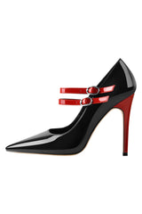 Red and Black Classic Pointed Pumps