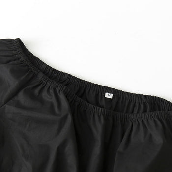 Atomic Black Off Shoulder Crop Top and Plaid Skirt Set