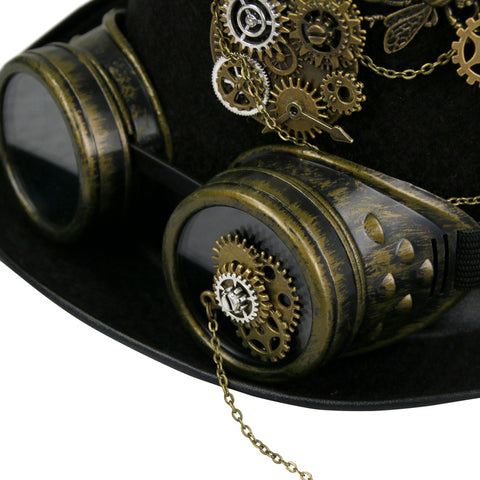Steampunk Gear and Goggles Top Hat
