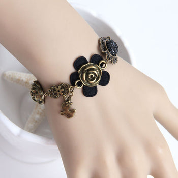 Atomic Gothic Floral Charm Bracelet