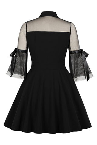 Atomic Black Gothic Bowknot Swing Dress | Atomic Jane Clothing