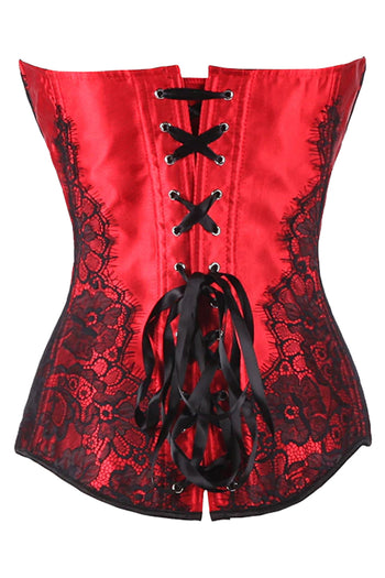 Classic Red Lace Overlay Corset