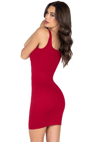 Atomic Red Basic Babe Ribbed Dress