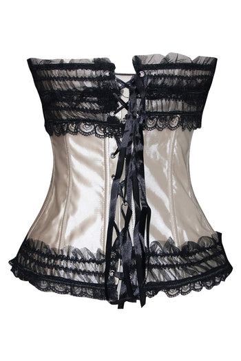 Apricot Burlesque Inspired Overbust Corset
