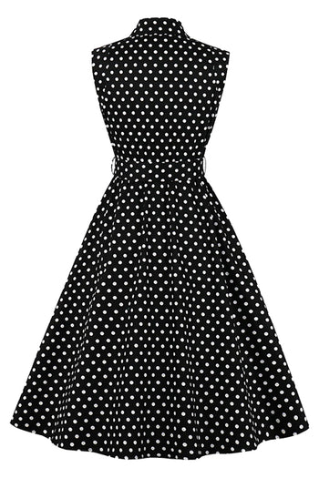 Vintage Black Polka Dot Rockabilly Dress