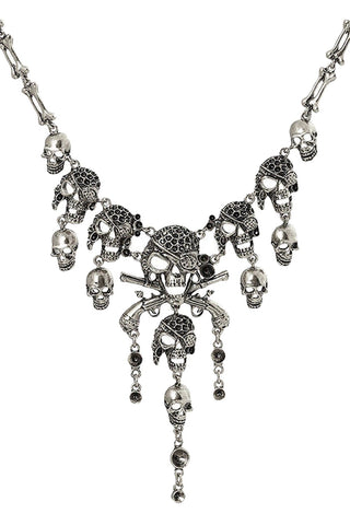 Silver Pirate Skull Necklace