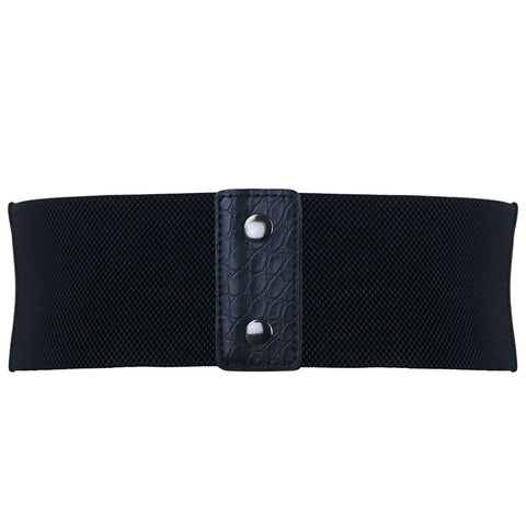 Black Leather Hollow Corset Belt