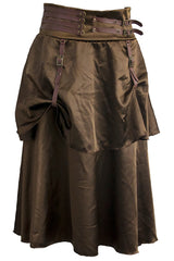 Brown Steampunk Satin Skirt