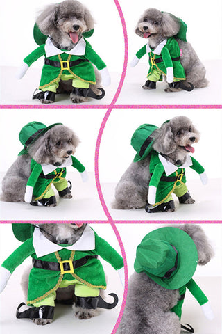 Green Christmas Elf Dog Costume