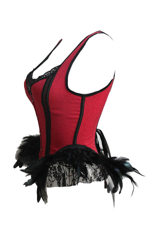Gothic Feathered Overbust Corset