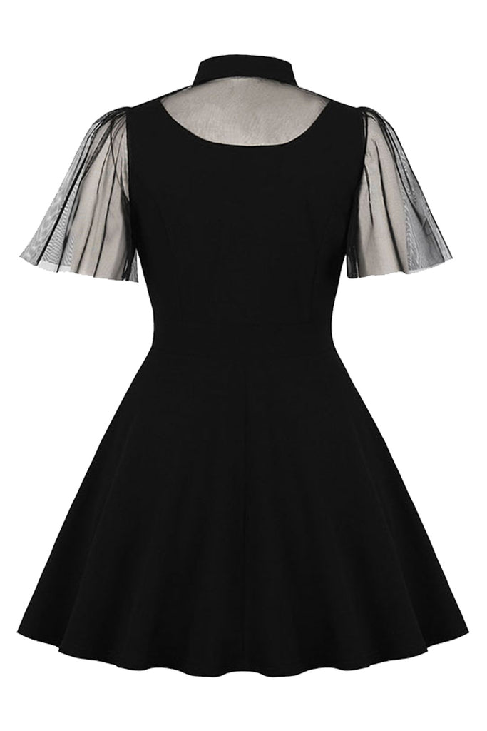 Atomic Gothic Black Short Sleeved Swing Dress | Atomic Jane Clothing