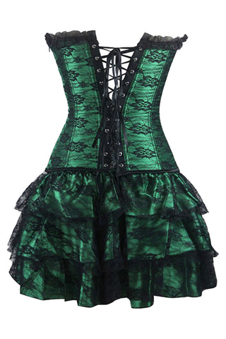 Royal Green Lace Corset Dress
