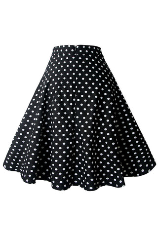 Black Polka Dot Rockabilly Skirt