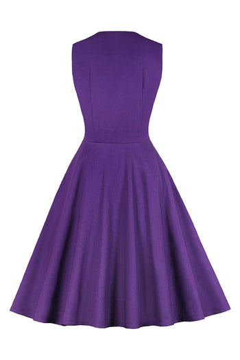 Purple Polka Dot Rockabilly Dress