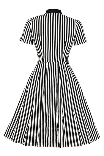 Black and White Butterfly Collar Dress