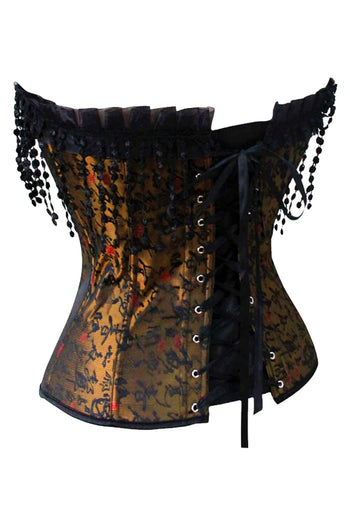 Mysterious Embroidery Brocade Overbust Corset