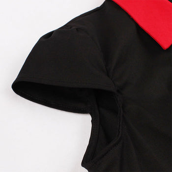 Atomic Black and Red Chinoiserie Midi Dress
