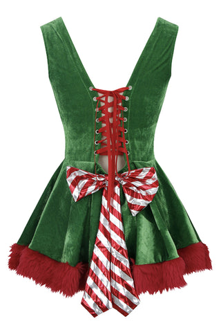 Green and Red Elf Costume
