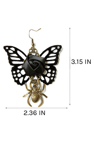 Atomic Black Butterfly and Spider Earrings