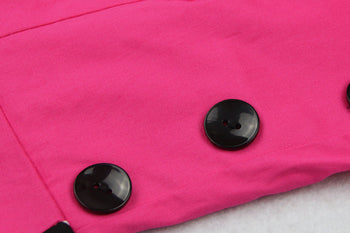 Atomic Hot Pink and Black Polka Dot Pleated Swing Dress